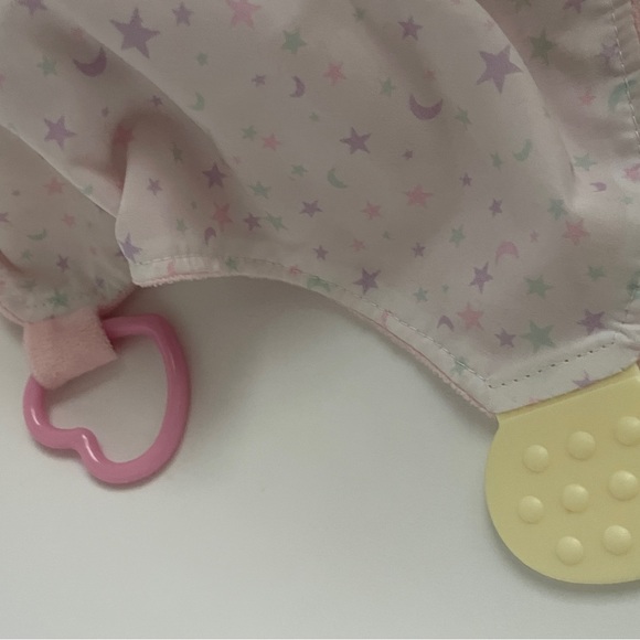 Modern Baby Plush Pink Unicorn Lovey Teether Blanket - Picture 3 of 7